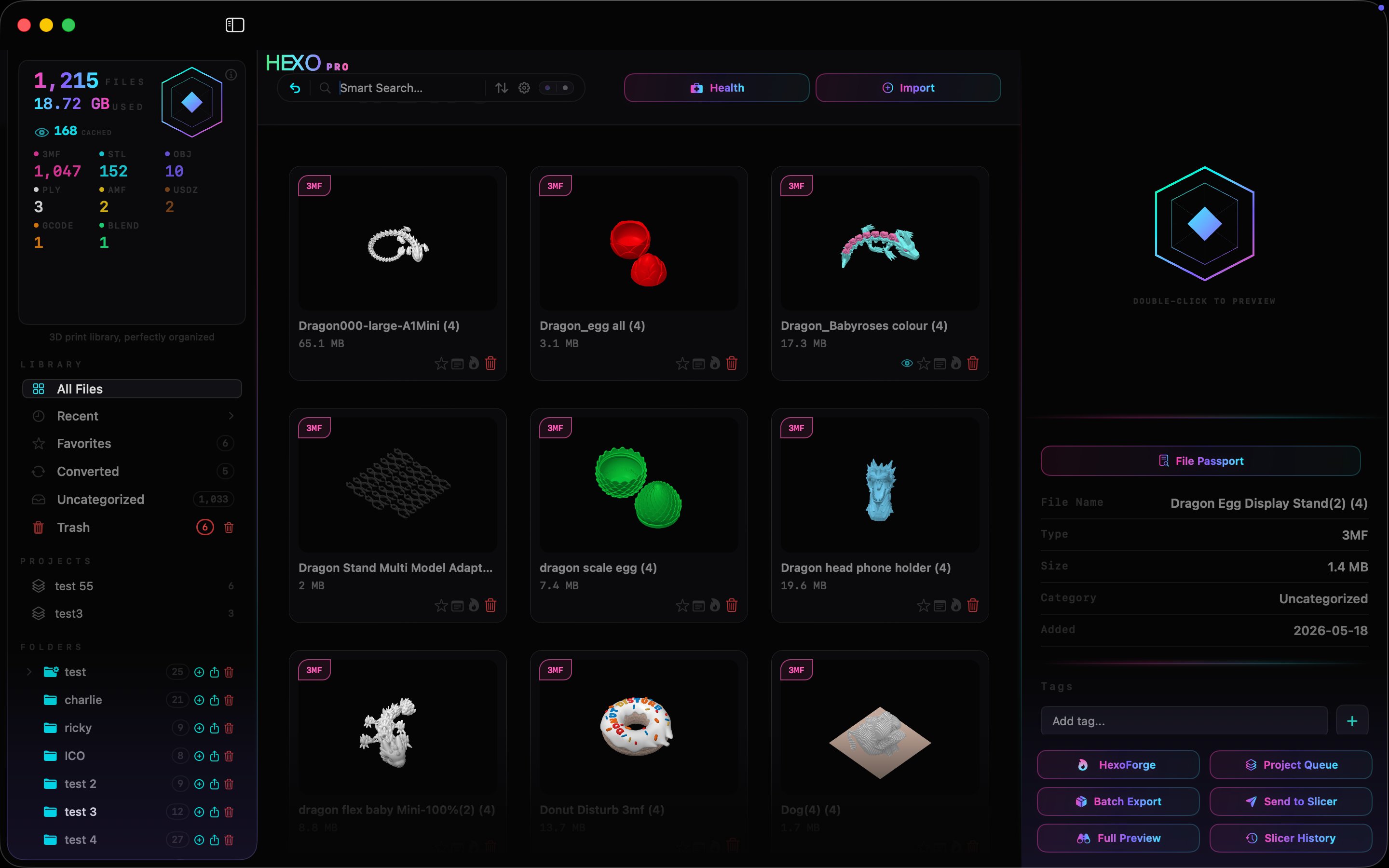 HEXOstudios — the macOS app for 3D print libraries